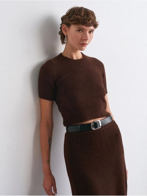 DILVIN Pull Femme En Maille Côtelée À Col Rond Et Manches Courtes - Kiabi DILVIN Pull Femme En Maille Côtelée À Col Rond Et Manches Courtes - Kiabi