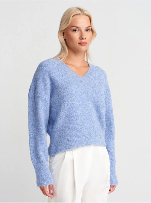 DILVIN Pull Femme En Maille Côtelée À Col V - Kiabi DILVIN Pull Femme En Maille Côtelée À Col V - Kiabi