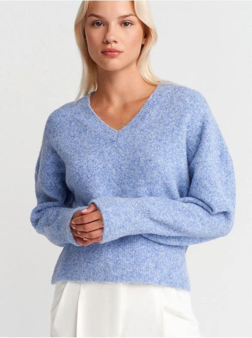 DILVIN Pull Femme En Maille Côtelée À Col V - Kiabi DILVIN Pull Femme En Maille Côtelée À Col V - Kiabi