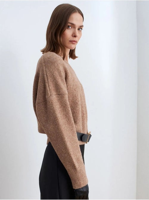 DILVIN Pull Femme En Maille Côtelée À Col V - Kiabi DILVIN Pull Femme En Maille Côtelée À Col V - Kiabi