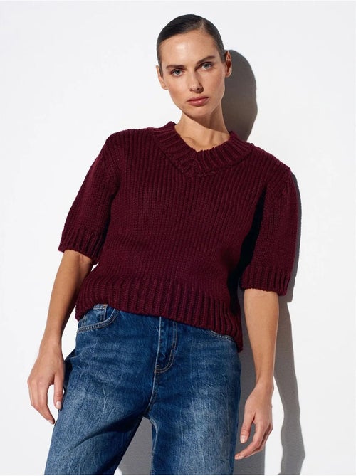 DILVIN Pull Femme En Maille Côtelée À Col V - Kiabi DILVIN Pull Femme En Maille Côtelée À Col V - Kiabi