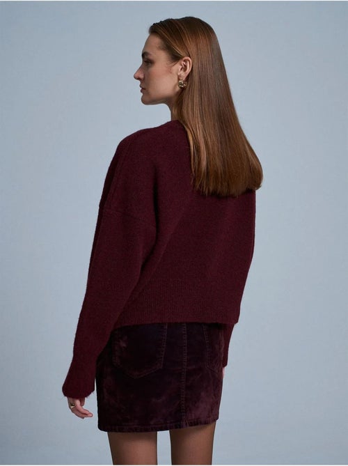 DILVIN Pull Femme En Maille Côtelée À Col V - Kiabi DILVIN Pull Femme En Maille Côtelée À Col V - Kiabi