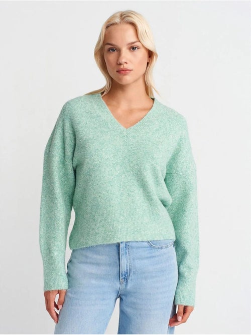 DILVIN Pull Femme En Maille Côtelée À Col V - Kiabi DILVIN Pull Femme En Maille Côtelée À Col V - Kiabi