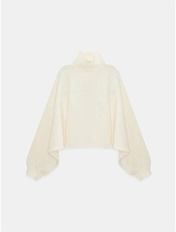 DILVIN Pull Femme Oversize Court À Col Roulé