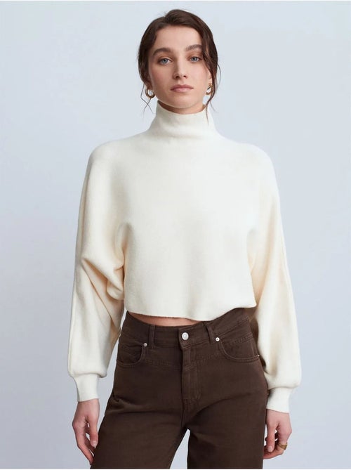 DILVIN Pull Femme Oversize Court À Col Roulé - Kiabi DILVIN Pull Femme Oversize Court À Col Roulé - Kiabi