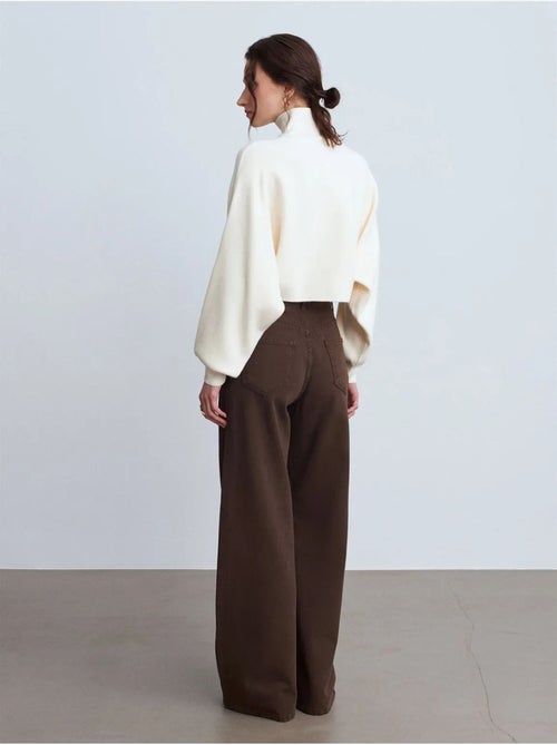 DILVIN Pull Femme Oversize Court À Col Roulé - Kiabi DILVIN Pull Femme Oversize Court À Col Roulé - Kiabi
