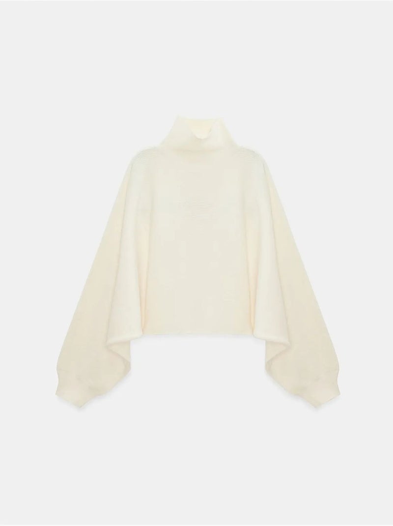 DILVIN Pull Femme Oversize Court À Col Roulé Crème - Kiabi