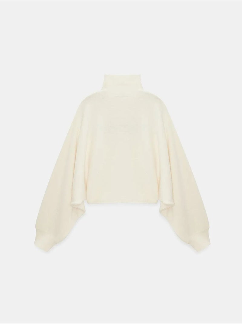 DILVIN Pull Femme Oversize Court À Col Roulé Crème - Kiabi