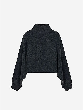 DILVIN Pull Femme Oversize Court À Col Roulé