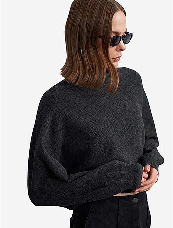 DILVIN Pull Femme Oversize Court À Col Roulé