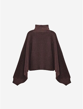 DILVIN Pull Femme Oversize Court À Col Roulé