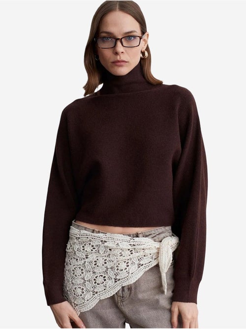 DILVIN Pull Femme Oversize Court À Col Roulé - Kiabi DILVIN Pull Femme Oversize Court À Col Roulé - Kiabi