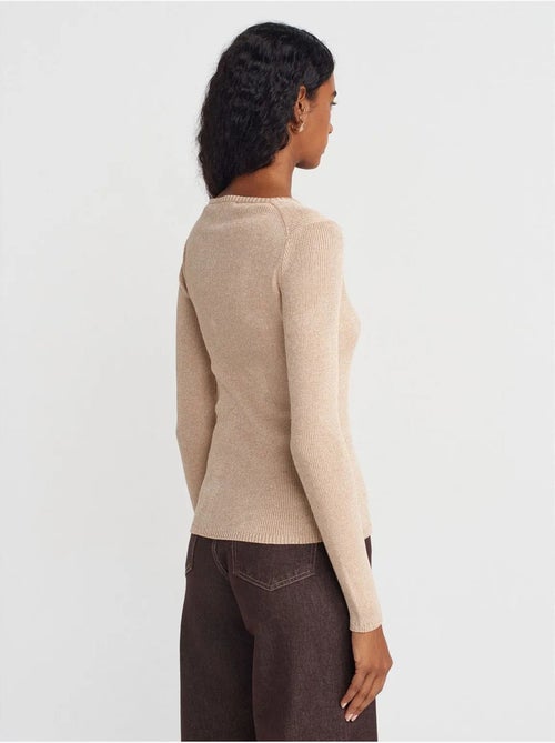 DILVIN Pull Femme Slim À Col V Côtelé - Kiabi DILVIN Pull Femme Slim À Col V Côtelé - Kiabi