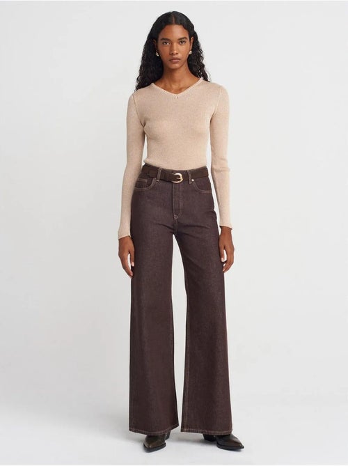 DILVIN Pull Femme Slim À Col V Côtelé - Kiabi DILVIN Pull Femme Slim À Col V Côtelé - Kiabi