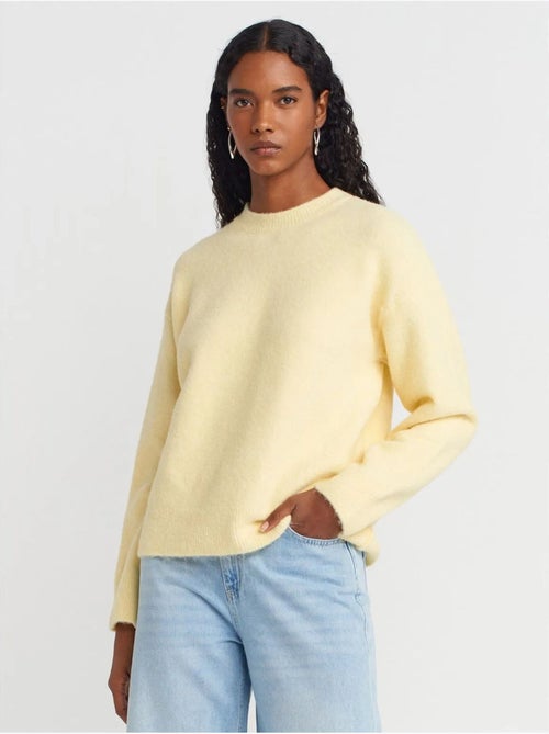 DILVIN Pull Femme Uni À Col Rond Et Maille Côtelée - Kiabi DILVIN Pull Femme Uni À Col Rond Et Maille Côtelée - Kiabi