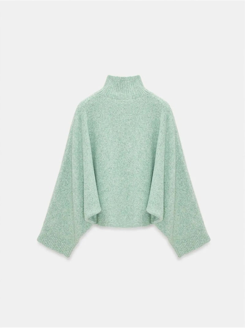 DILVIN Pull Oversize À Col Roulé Côtelé Vert menthe - Kiabi