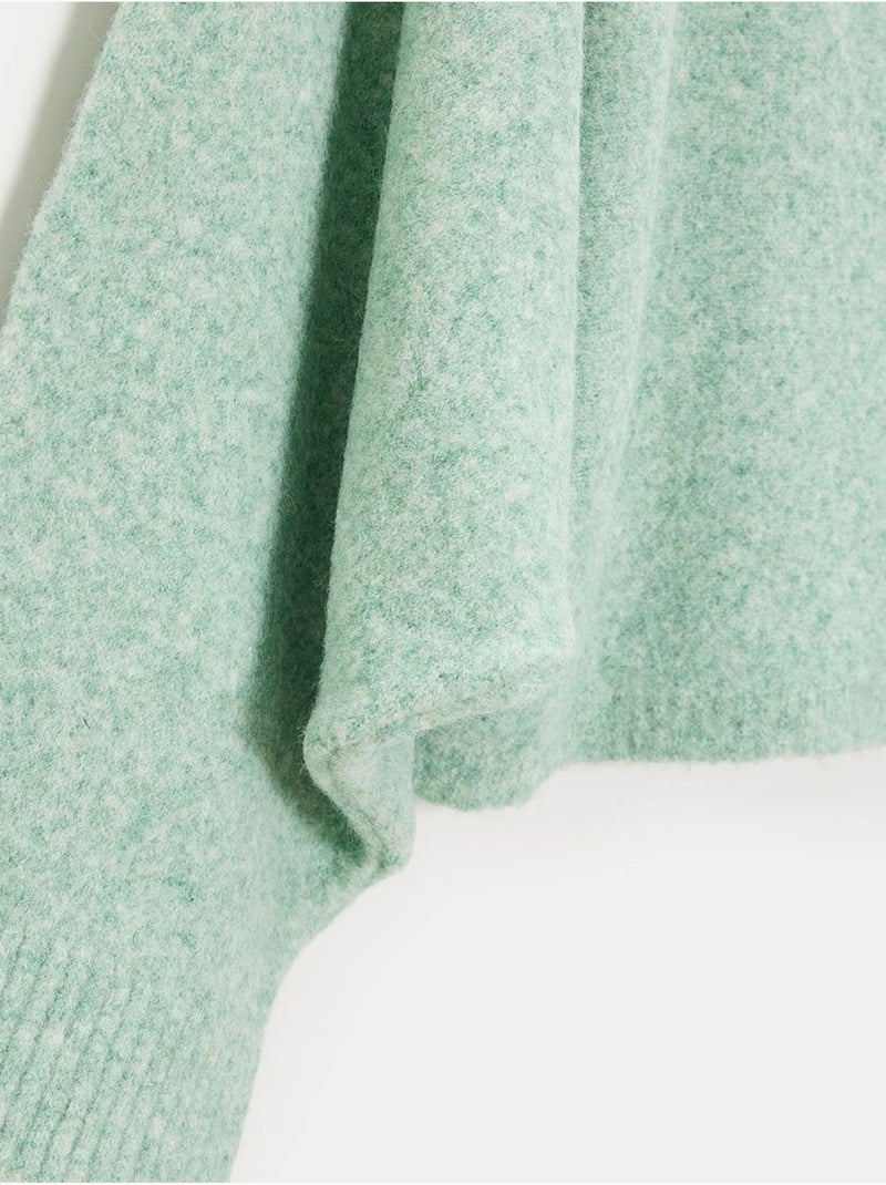 DILVIN Pull Oversize À Col Roulé Côtelé Vert menthe - Kiabi