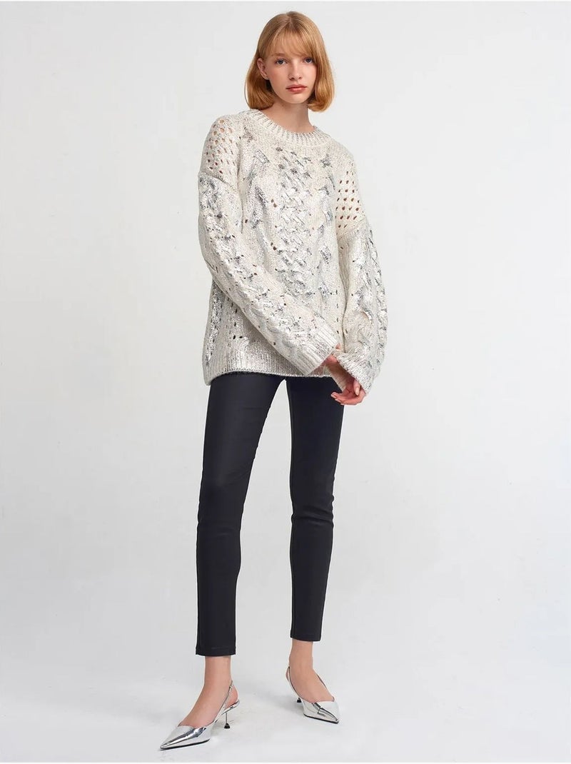 DILVIN Pull Oversize En Maille Torsadée À Col Rond Beige naturel - Kiabi