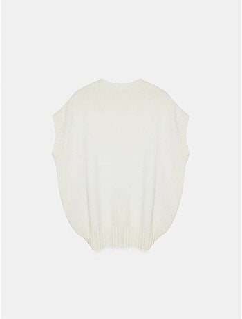 DILVIN Pull Sans Manches En Maille Côtelée