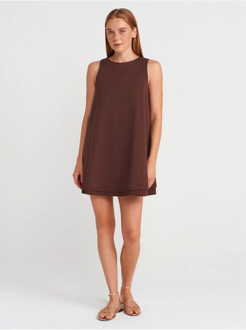 DILVIN Robe chasuble mini sans manches en popeline de coton - Kiabi DILVIN Robe chasuble mini sans manches en popeline de coton - Kiabi
