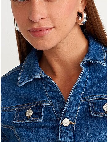 Dilvin robe courte en denim avec ceinture