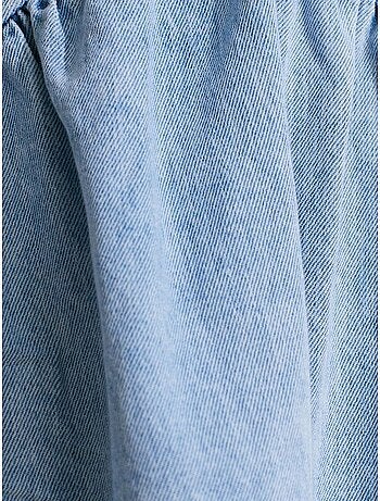 DILVIN Robe Courte En Denim De Coton À Col Halter