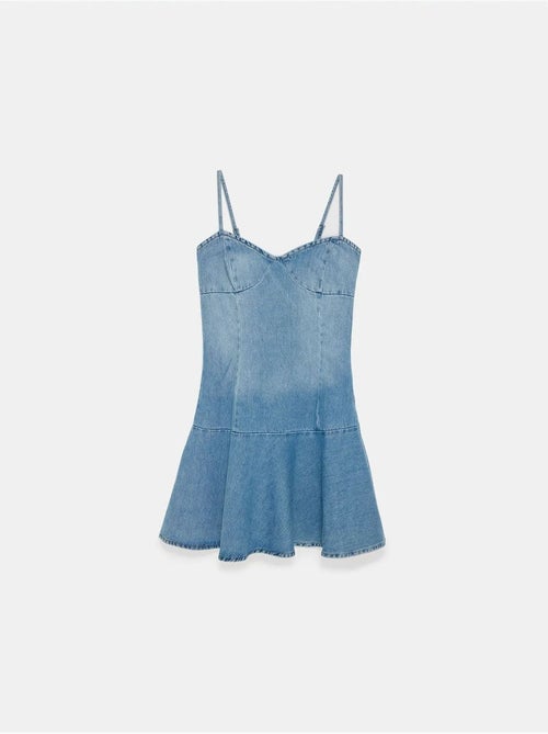 DILVIN Robe Courte En Denim Sans Manches - Kiabi DILVIN Robe Courte En Denim Sans Manches - Kiabi