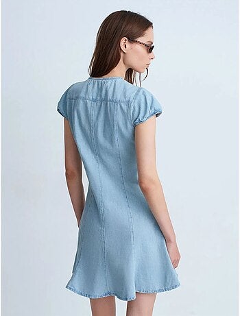 DILVIN Robe Courte En Denim Trapèze