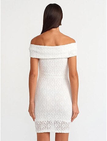 DILVIN Robe Courte Moulante En Dentelle