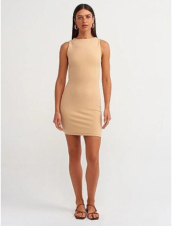 Dilvin robe courte moulante sans manches