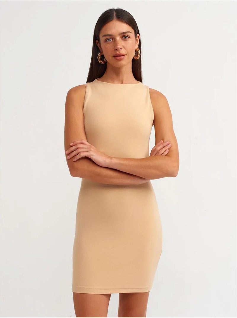Dilvin robe courte moulante sans manches Beige argile - Kiabi