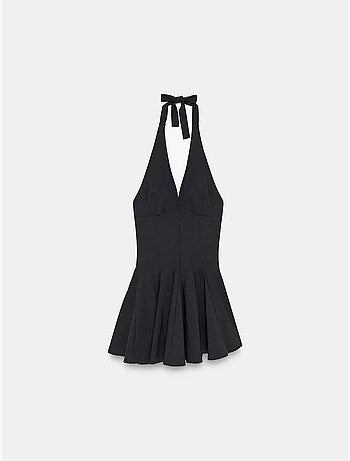 DILVIN Robe Courte Skater À Col Halter