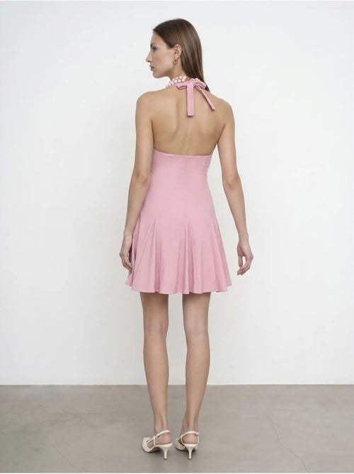 Dilvin robe courte skater à col halter - Kiabi Dilvin robe courte skater à col halter - Kiabi