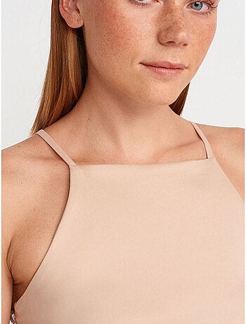 DILVIN Robe Midi Moulante À Col Halter Et Fente