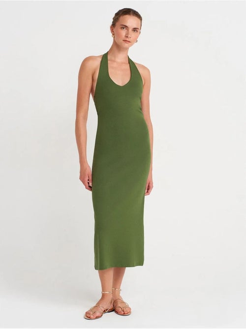 DILVIN Robe Midi Moulante À Col Halter Pour Femme - Kiabi