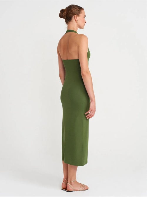 DILVIN Robe Midi Moulante À Col Halter Pour Femme - Kiabi