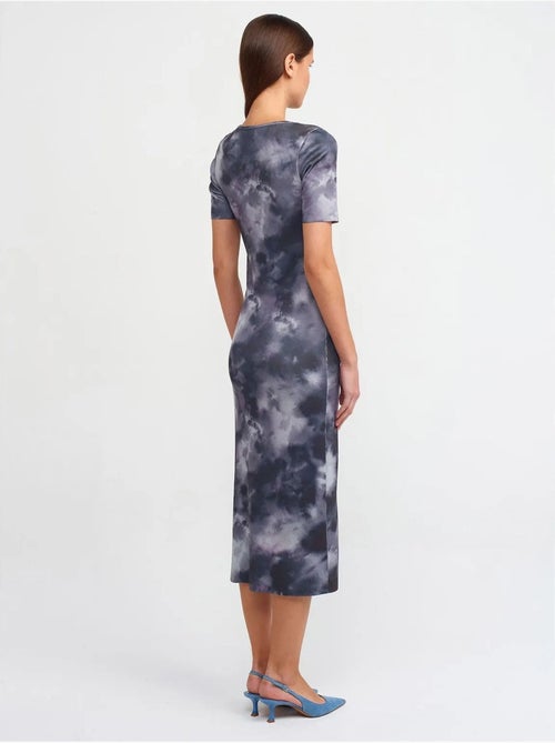 DILVIN Robe Midi Moulante À Motif Tie-dye - Kiabi DILVIN Robe Midi Moulante À Motif Tie-dye - Kiabi