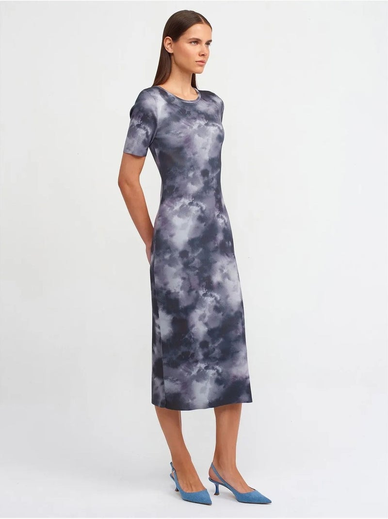 DILVIN Robe Midi Moulante À Motif Tie-dye Multicolore - Kiabi