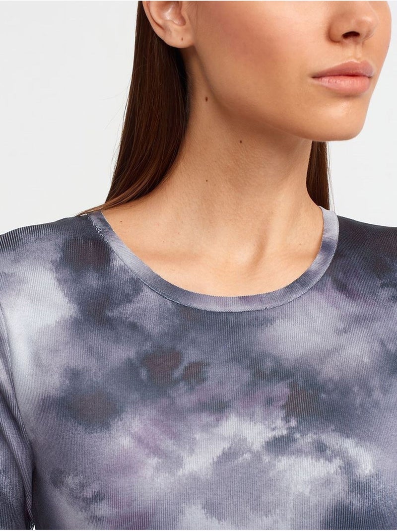 DILVIN Robe Midi Moulante À Motif Tie-dye Multicolore - Kiabi