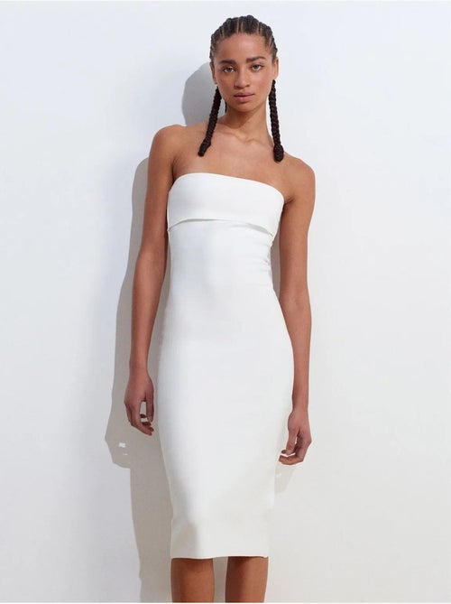 DILVIN Robe Midi Moulante Sans Bretelles - Kiabi DILVIN Robe Midi Moulante Sans Bretelles - Kiabi