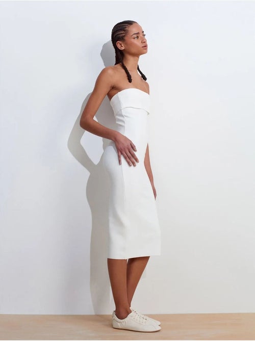 DILVIN Robe Midi Moulante Sans Bretelles - Kiabi DILVIN Robe Midi Moulante Sans Bretelles - Kiabi