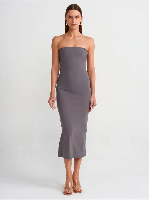 DILVIN Robe Midi Moulante Sans Bretelles - Kiabi DILVIN Robe Midi Moulante Sans Bretelles - Kiabi