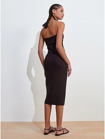 Dilvin robe midi moulante sans bretelles