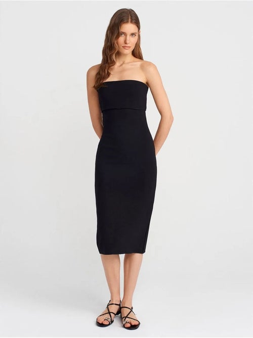 DILVIN Robe Midi Moulante Sans Bretelles - Kiabi DILVIN Robe Midi Moulante Sans Bretelles - Kiabi