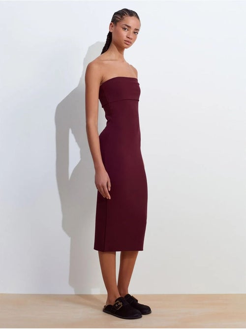 DILVIN Robe Midi Moulante Sans Bretelles - Kiabi DILVIN Robe Midi Moulante Sans Bretelles - Kiabi