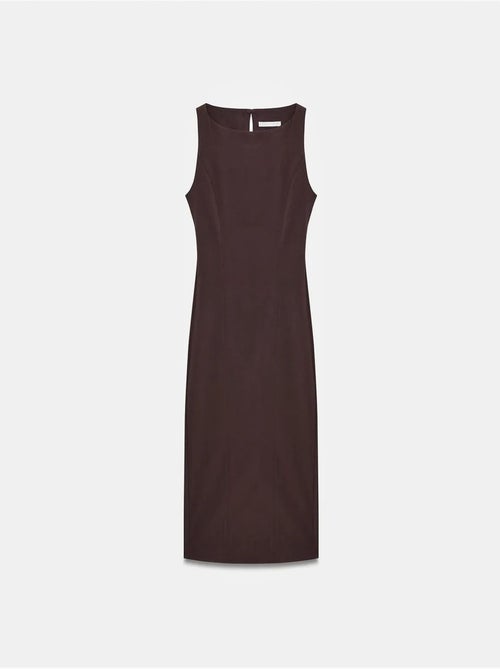 DILVIN Robe Midi Moulante Sans Manches Avec Fente - Kiabi DILVIN Robe Midi Moulante Sans Manches Avec Fente - Kiabi