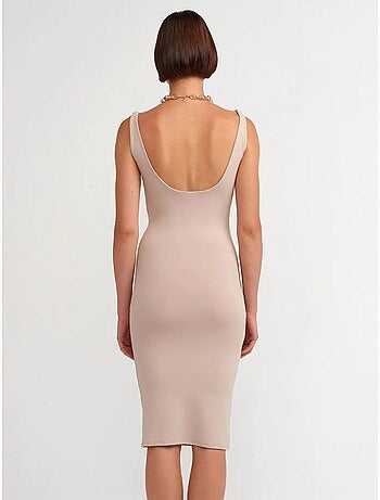 Dilvin robe midi moulante sans manches