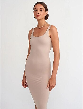 Dilvin robe midi moulante sans manches