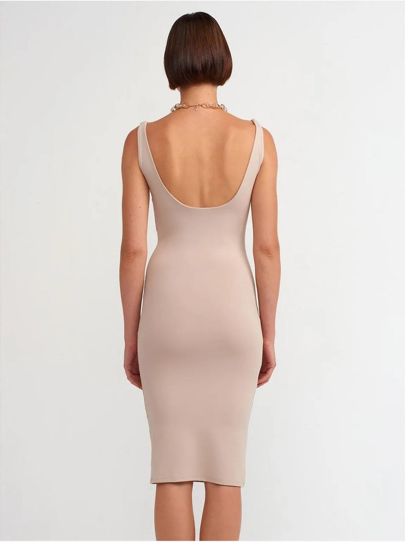 Dilvin robe midi moulante sans manches Beige argile - Kiabi