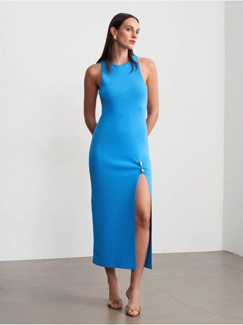 DILVIN Robe Midi Moulante Sans Manches En Maille Côtelée - Kiabi DILVIN Robe Midi Moulante Sans Manches En Maille Côtelée - Kiabi